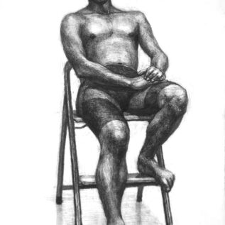 人物デッサン　木炭　現役生